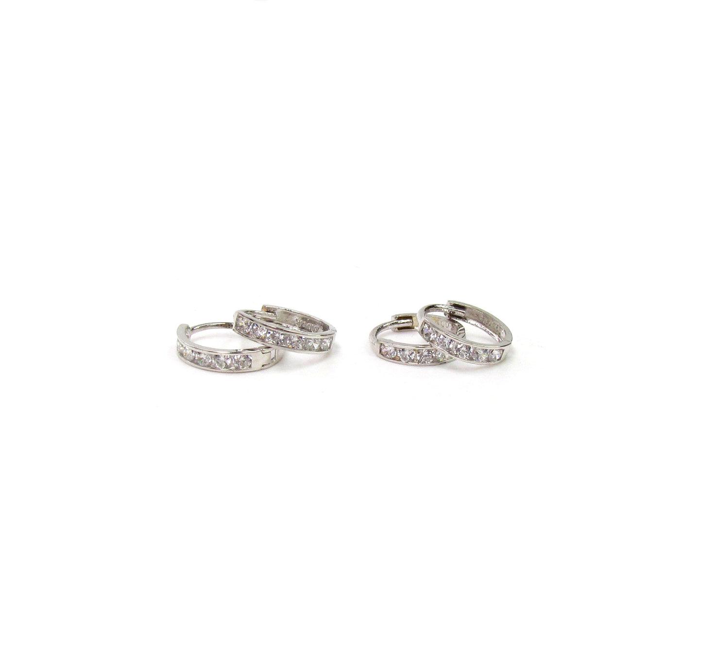 14K White Gold Mini Hoop Earrings