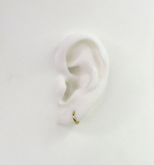 14K Yellow Gold Tiny Polished Hoops