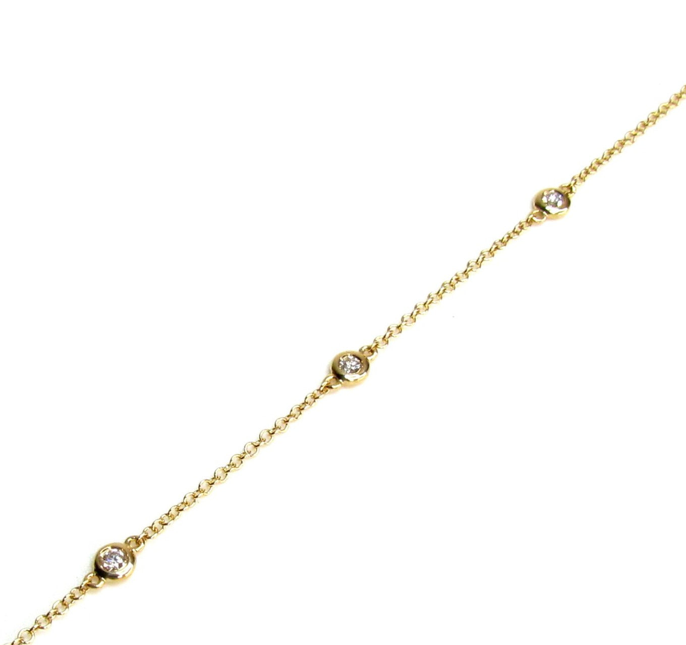 14K Diamond Station Bracelet | Fine Dainty Genuine Diamond Bracelet