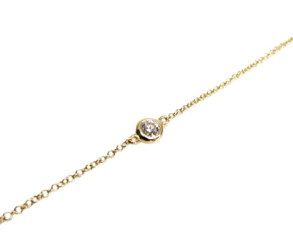 14K Bezel Set Solitaire Diamond Bracelet | Fine Jewelry Layering Bracelet