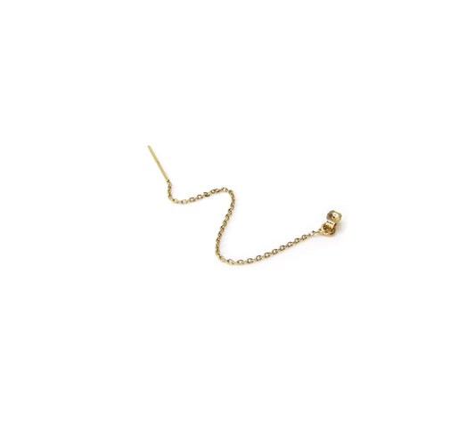 14K Gold Threader Earring Jacket | Versatile Chain for Multiple Piercings