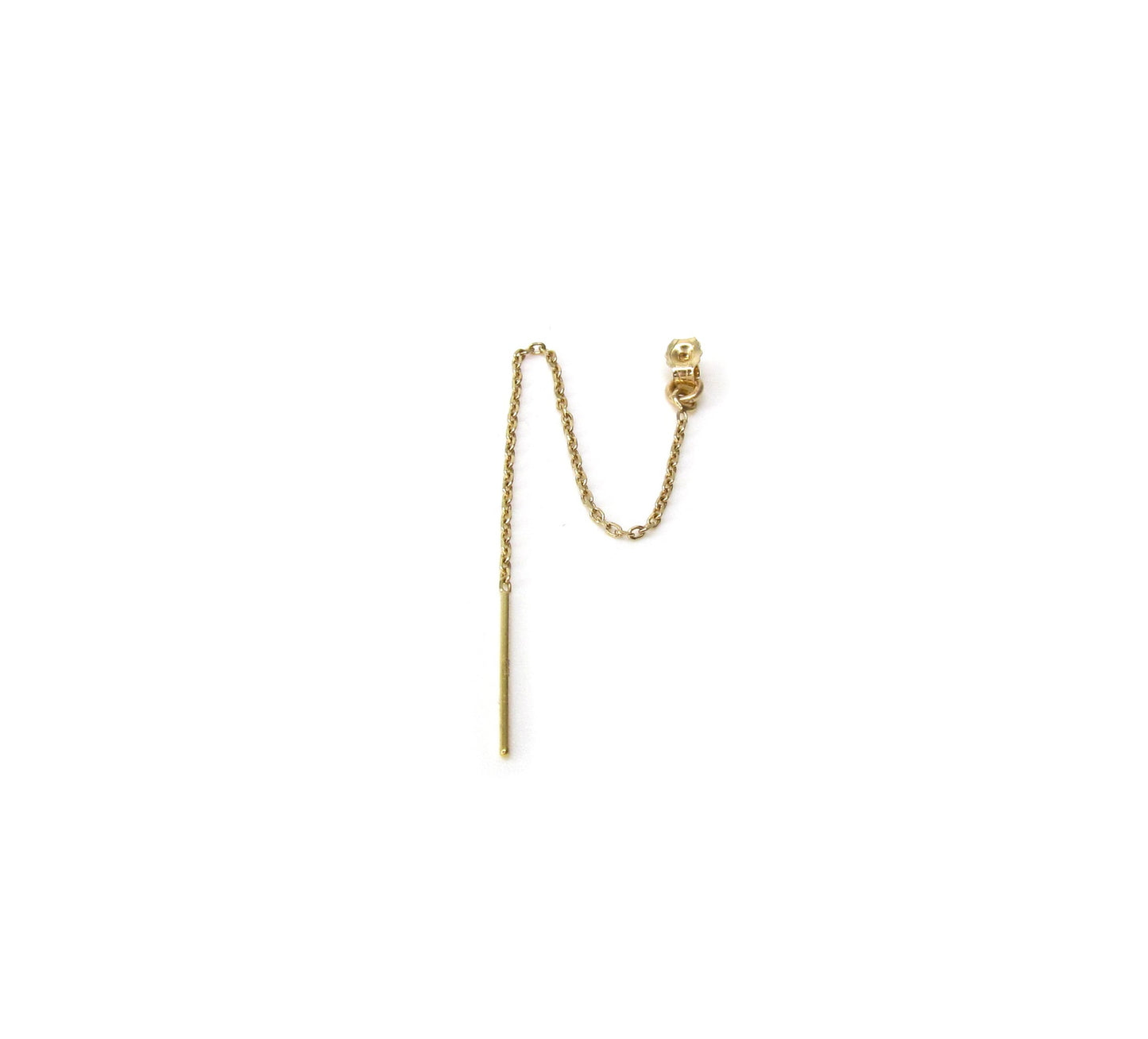14K Gold Threader Earring Jacket | Versatile Chain for Multiple Piercings