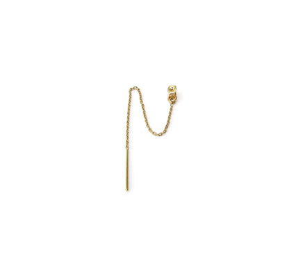 14K Gold Threader Earring Jacket | Versatile Chain for Multiple Piercings