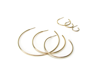 Skinny Hoop Earrings | Minimalist Everyday Hoops | Gold Filled or Sterling Silver