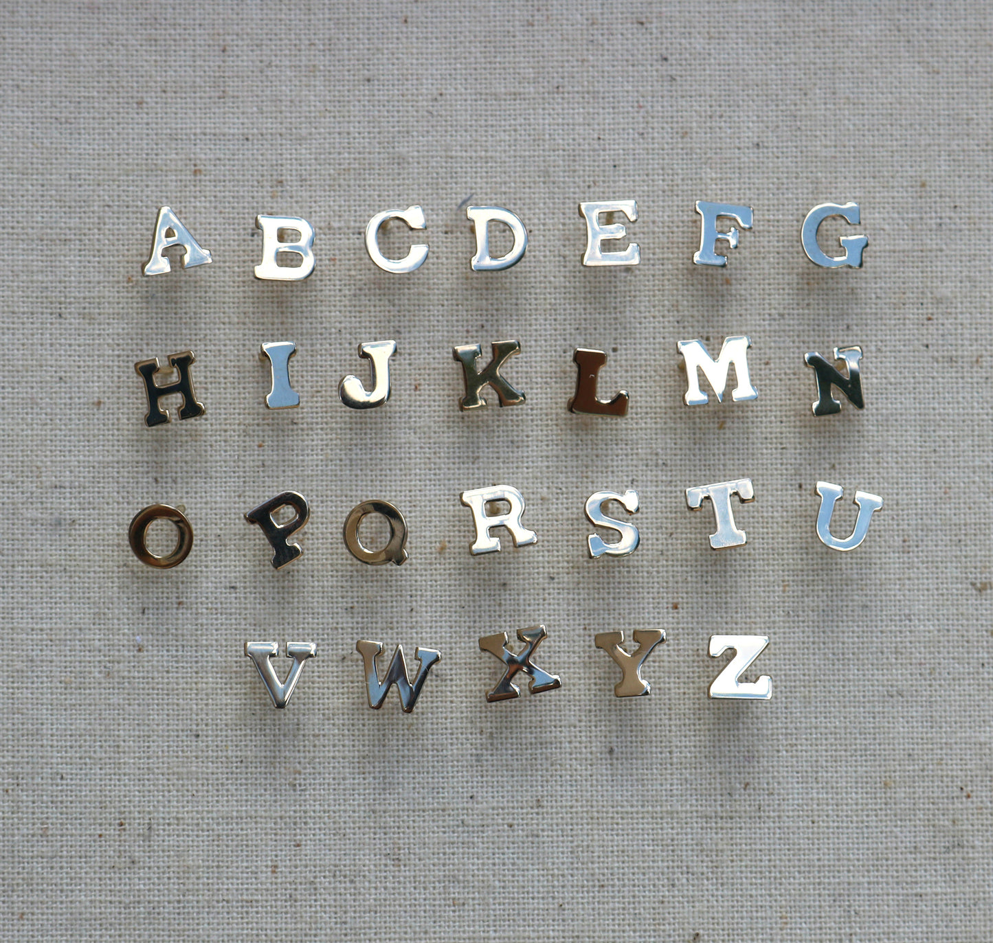 14K Initial Earring Studs | Block Letter Earrings