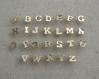 14K Initial Earring Studs | Block Letter Earrings