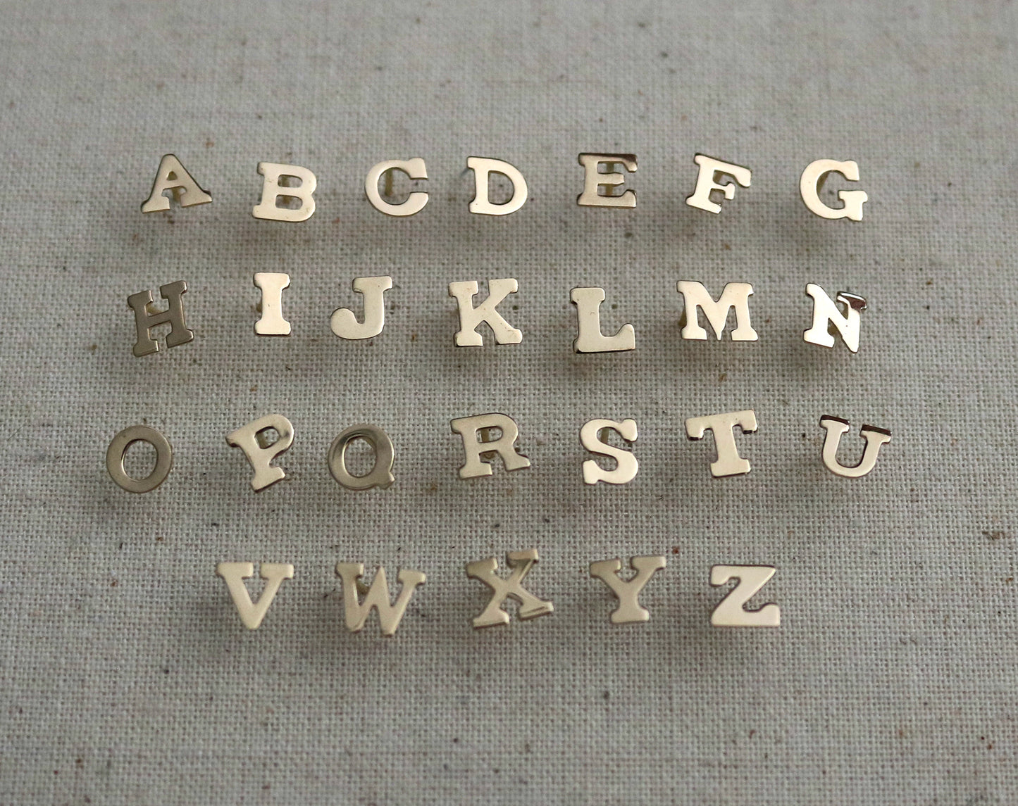 14K Initial Earring Studs | Block Letter Earrings