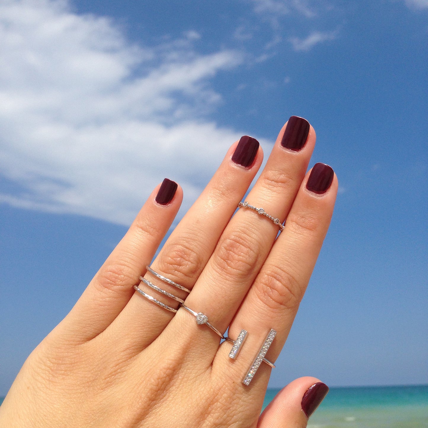 Textured CZ Band Ring
