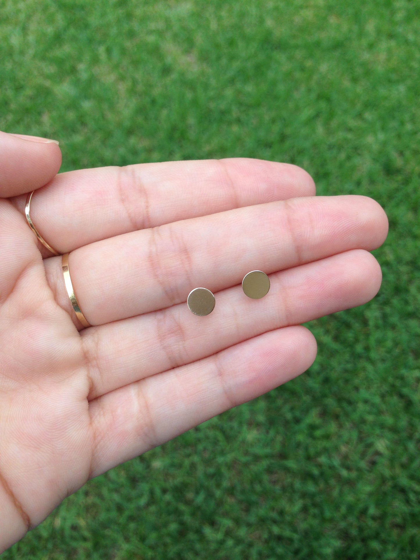 14K Dots Of Gold Circle Studs