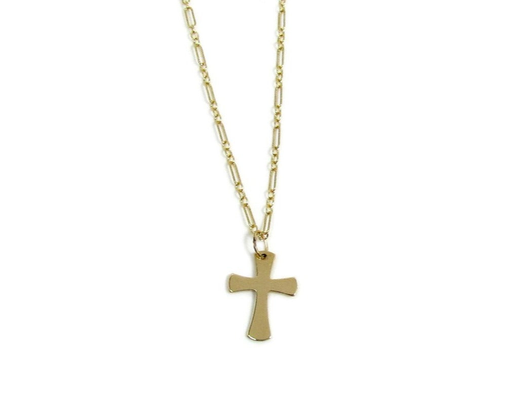 Maltese Cross Necklace | Polished Cross on Fancy 3+1 Chain