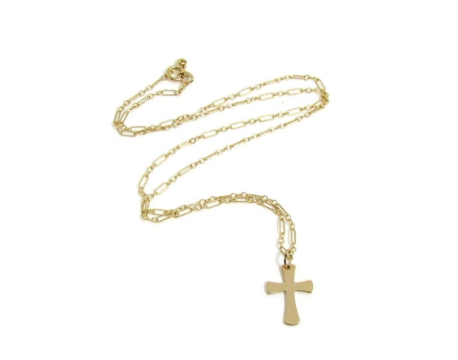 Maltese Cross Necklace | Polished Cross on Fancy 3+1 Chain