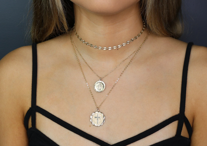 Coin Cross Necklace | Gold Pendant Necklace | Dainty Everyday Jewelry