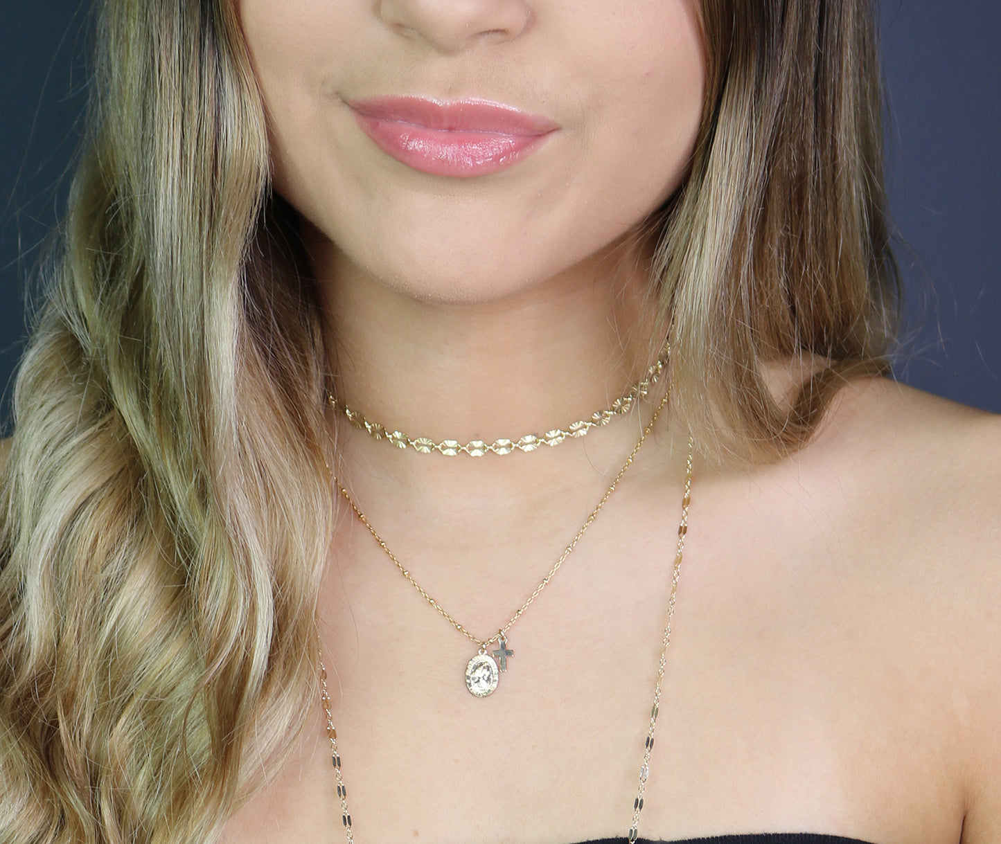 14K Gold Filled St. Christopher and Cross Charm Necklace | Meaningful Jewelry