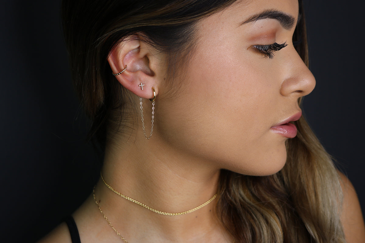 Flattened Beaded Ear Cuff | Non-Pierced Earring