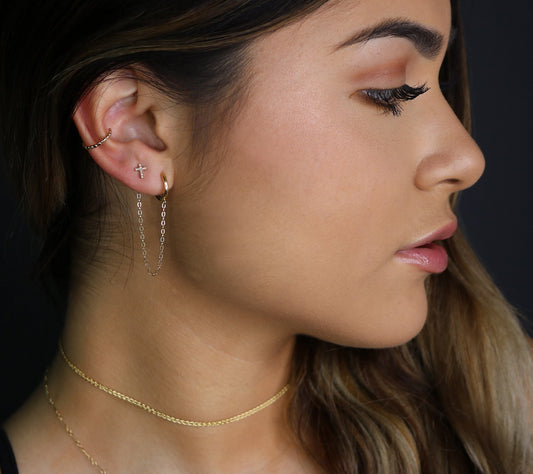 Flattened Beaded Ear Cuff