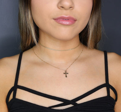 Maltese Cross Necklace | Polished Cross on Fancy 3+1 Chain