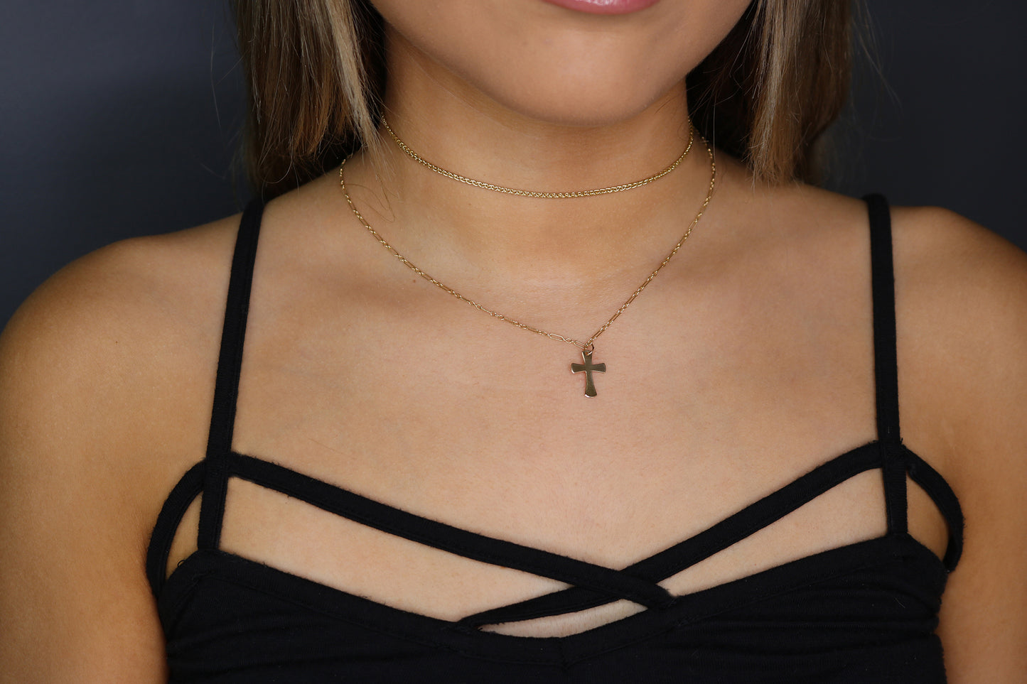 Maltese Cross Necklace | Polished Cross on Fancy 3+1 Chain