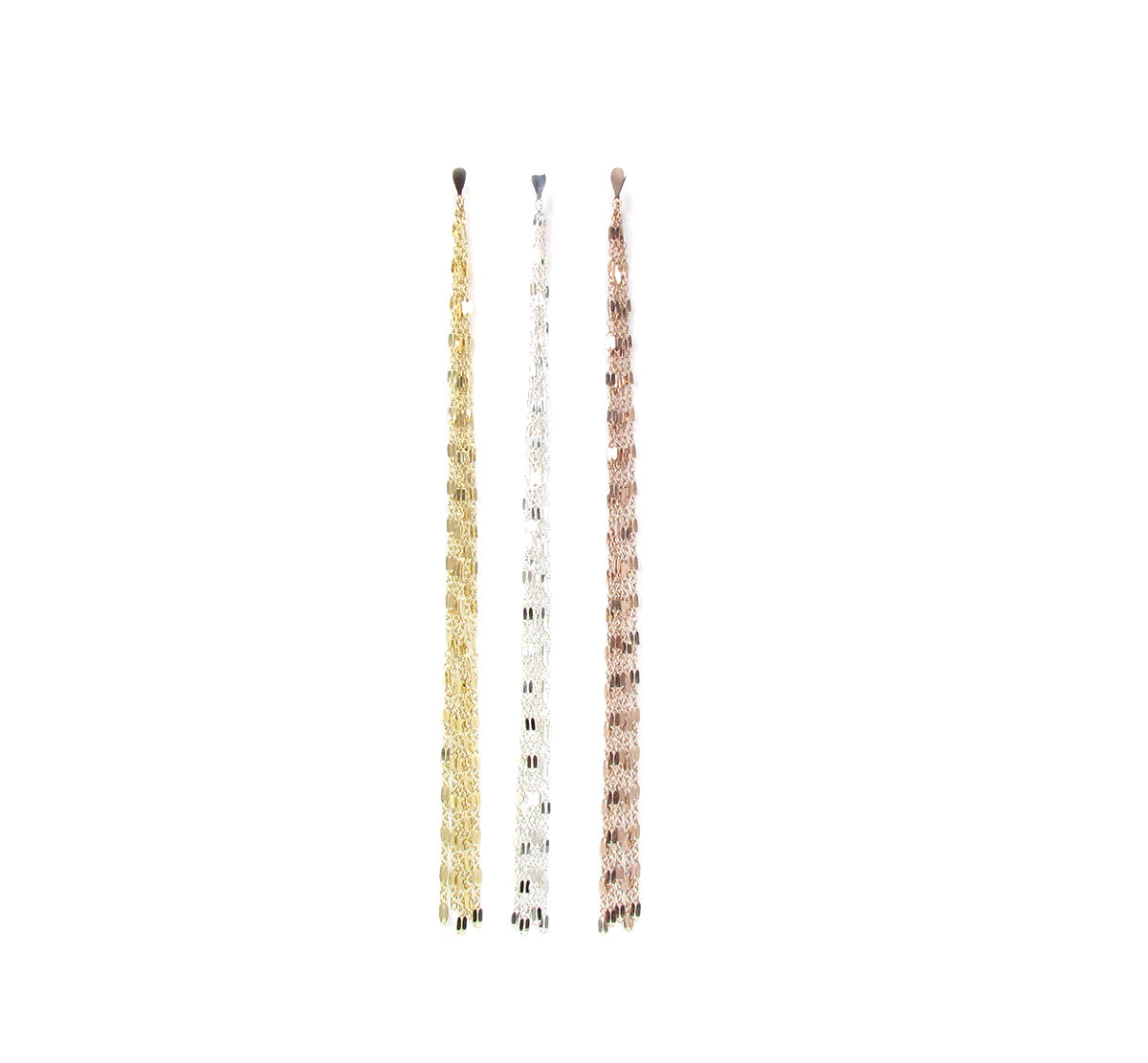 Mirror Lace Chain Shoulder Duster Earrings | Statement Long Drop Earrings