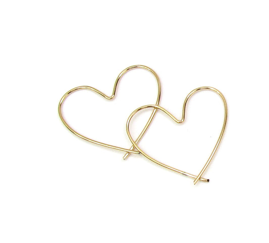 Heart Hoop Earrings | Gold Filled & Sterling Silver Hoops