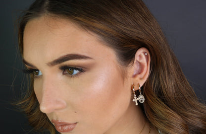Virgin Mary & St. Christopher Charm Hoop Earrings | 14K Gold Filled Religious Jewelry