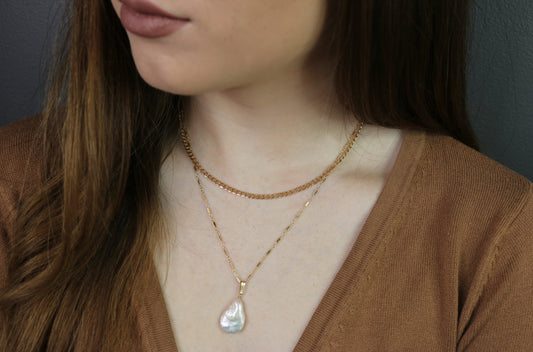 Large Baroque Pearl Necklace