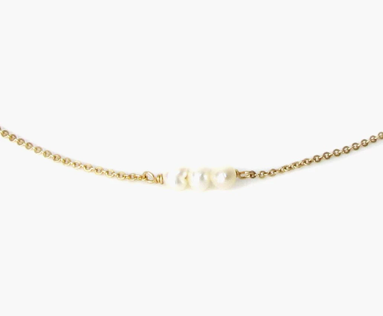 Triple Pearl Anklet | Freshwater Pearl Ankle Bracelet