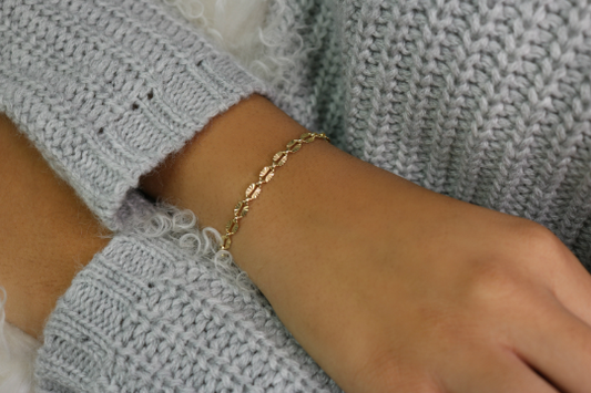 Sunburst Link Bracelet |Gold Filled or Sterling Silver Dainty Jewelry