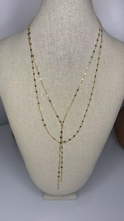 11 Way Wrap Lariat Necklace | Wear 11 ways | Mirrored Shimmer Y Necklace