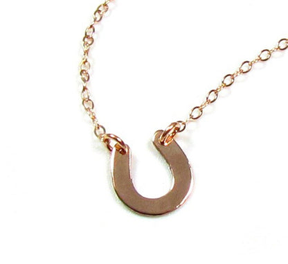 Dainty Horseshoe Necklace | Hammered or Polished