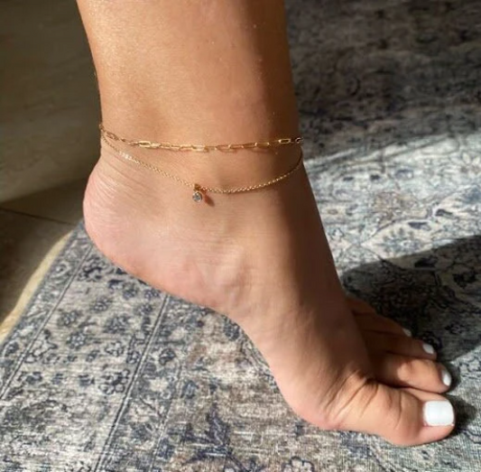 Dainty Paperclip Chain Anklet | Minimalist Anklet