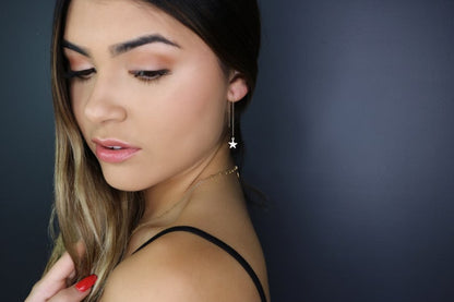 Star Threader Earrings | Sterling Silver or 14K Gold Filled