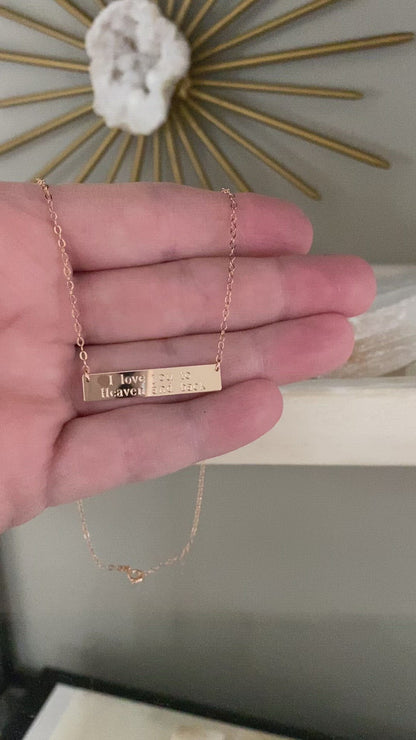 Mega Bar Necklace | Custom Engraved Two-Line Bar Pendant
