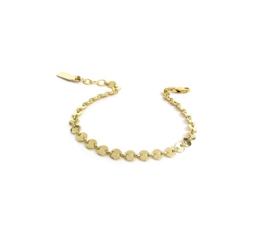 Coin Disk Bracelet | Eternity Style Chain in Gold Filled, Silver & Rose Gold