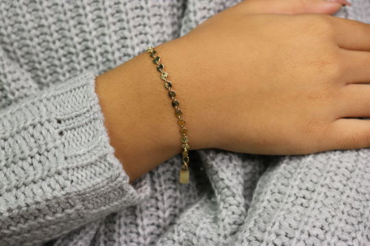 Coin Disk Bracelet | Eternity Style Chain in Gold Filled, Silver & Rose Gold