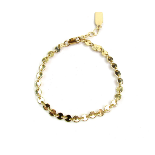 Coin Disk Bracelet | Eternity Style Chain in Gold Filled, Silver & Rose Gold