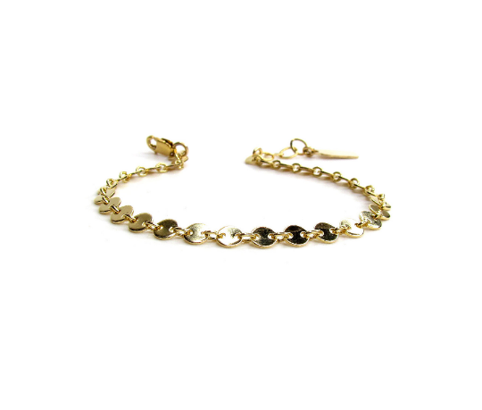 Coin Disk Bracelet | Eternity Style Chain in Gold Filled, Silver & Rose Gold