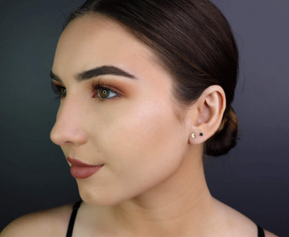 14K Solid Gold Moon & Star Studs | Mismatched Celestial Jewelry
