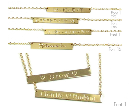 14K Personalized Bar Necklace | Custom Engraved Bar Pendant | Meaningful Gift Jewelry