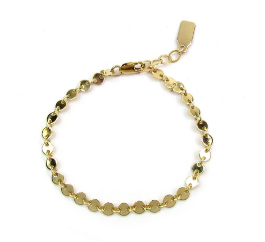 Coin Disk Bracelet | Eternity Style Chain in Gold Filled, Silver & Rose Gold