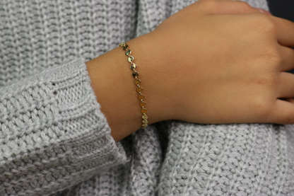 Coin Disk Bracelet | Eternity Style Chain in Gold Filled, Silver & Rose Gold