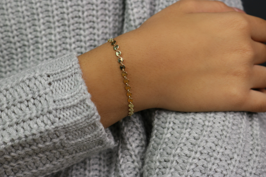 Coin Disk Bracelet | Eternity Style Chain in Gold Filled, Silver & Rose Gold