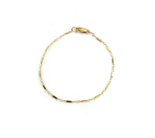Tiny Bar Chain Bracelet | Dainty Gold Filled Minimalist Bracelet