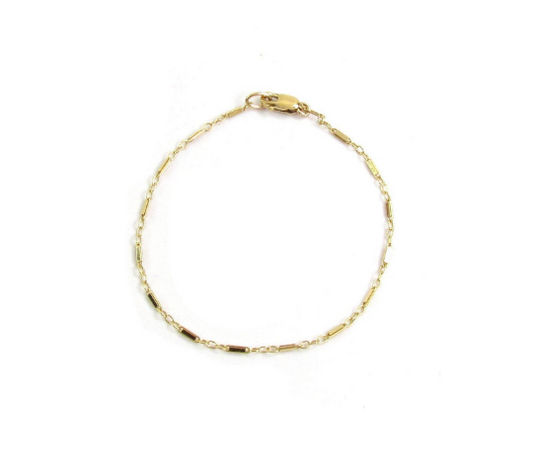 Tiny Bar Chain Bracelet | Dainty Gold Filled Minimalist Bracelet
