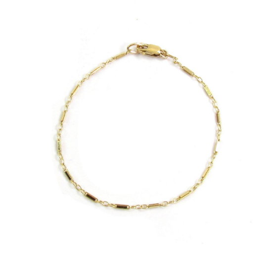 Tiny Bar Chain Bracelet | Dainty Gold Filled Minimalist Bracelet