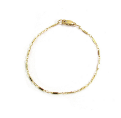 Tiny Bar Chain Bracelet | Dainty Gold Filled Minimalist Bracelet