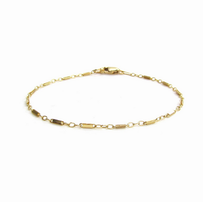 Tiny Bar Chain Bracelet | Dainty Gold Filled Minimalist Bracelet