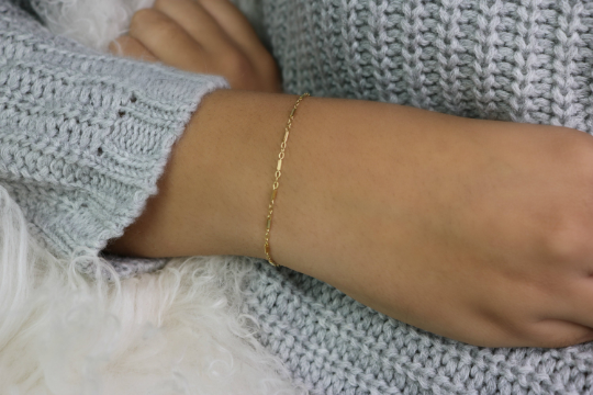 Tiny Bar Chain Bracelet | Dainty Gold Filled Minimalist Bracelet