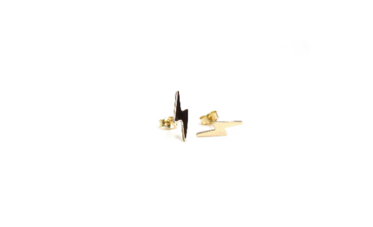 14K Lightning Bolt Studs