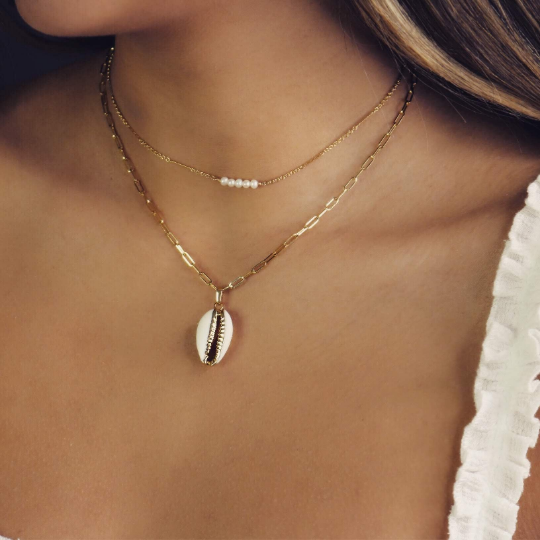 Pearl Bar Necklace | 5 Freshwater Pearls | Fancy Bar Chain