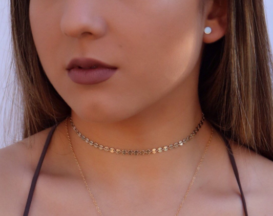 Disc Tattoo Choker Necklace